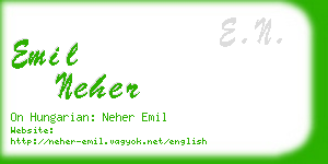 emil neher business card